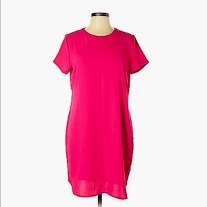 2/$30 Adrienne Vittadini - Bright Pink Short Sleeve Shift Dress – Size 2